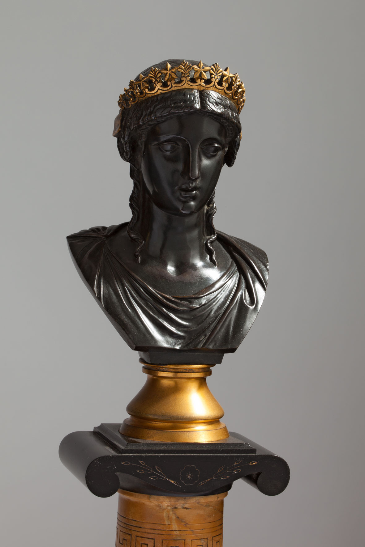 Servant Egyptian Clock Garniture